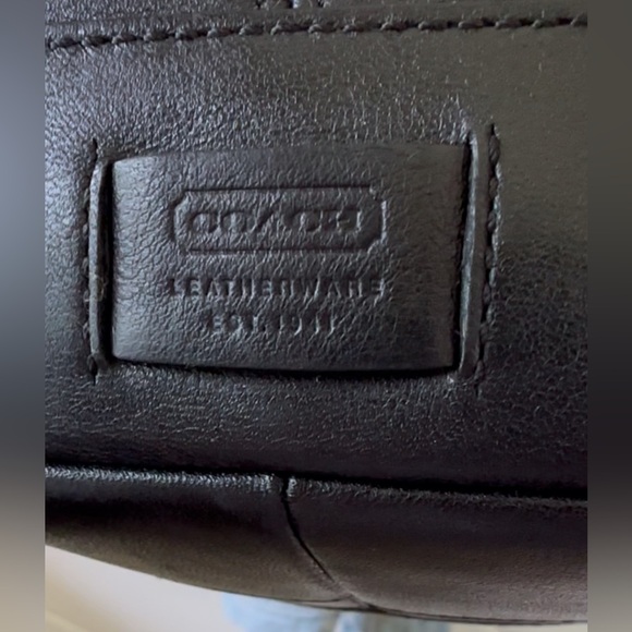 VINTAGE COACH BLACK LEATHER HAMPTON TOTE 5147 - Picture 9 of 11